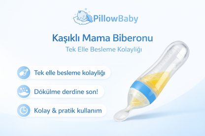 Kaşıklı Mama Biberonu – Tek Elle Temiz Besleme